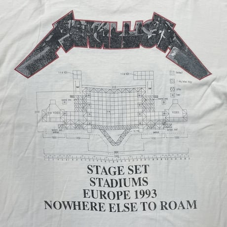 METALLICA 1991 STAGE SET STADIUMS EUROPE 1993 NOWHERE ELSE TO ROAM EURO XL 9169