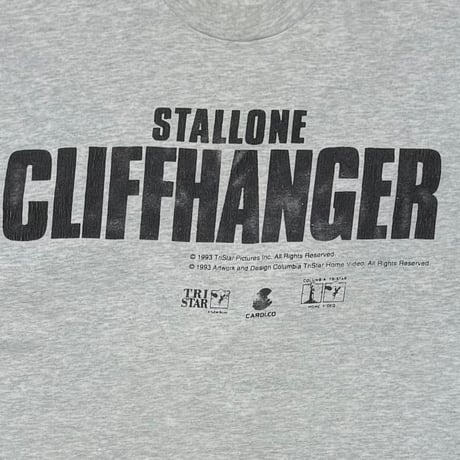 CLIFFHANGER STALLONE MOVIE PROMO ASH GREY FRUIT OF THE LOOM XL 6781