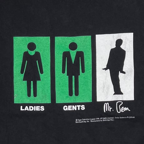 Mr.BEAN 1996 LADIES GENTS Mr.Bean SILHOUETTE SIGN Hanes XL 8602