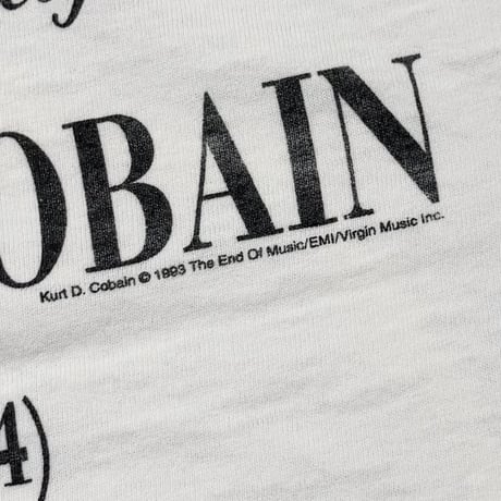 NIRVANA KURT COBAIN MEMORIAL SUN IS GONE WHITE GIANT BY TULTEX LARGE 9353