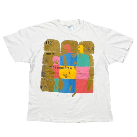 U2 ZOO TV OUTSIDE BROADCAST TOUR WHITE HANES XL 1204