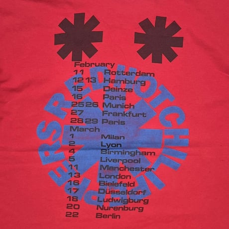 RED HOT CHILI PEPPERS AZTEC BACK TOUR RED FITS XL 9092