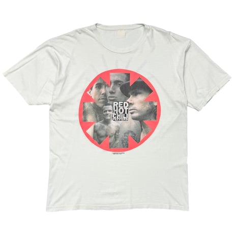 RED HOT CHILI PEPPERS 1992 ORANGE CIRCLE MEMBER WHITE EURO FITS XL 9921