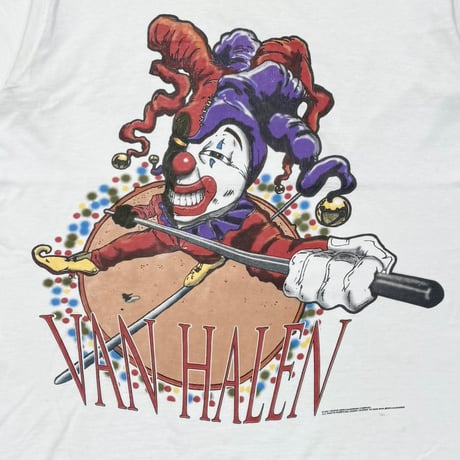 VAN HALEN 1995 BALANCE TOUR CLOWN WHITE FRUIT OF THE LOOM LARGE 0484