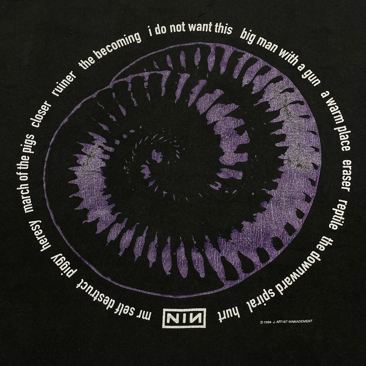NINE INCH NAILS 1994 BOX LOGO AMMONITE ALL SPOR