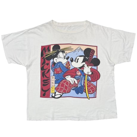 DISNEY VINTAGE GEISHA MICKEY & MINNIE WHITE OSFA FITS XL 8415
