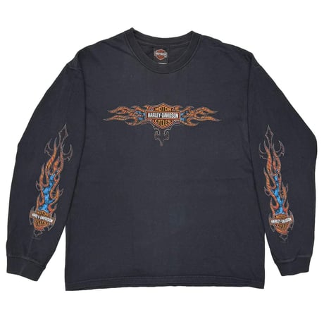 HARLEY DAVIDSON FLAME SLEEVES THE WOODLANDS LS LARGE 2239