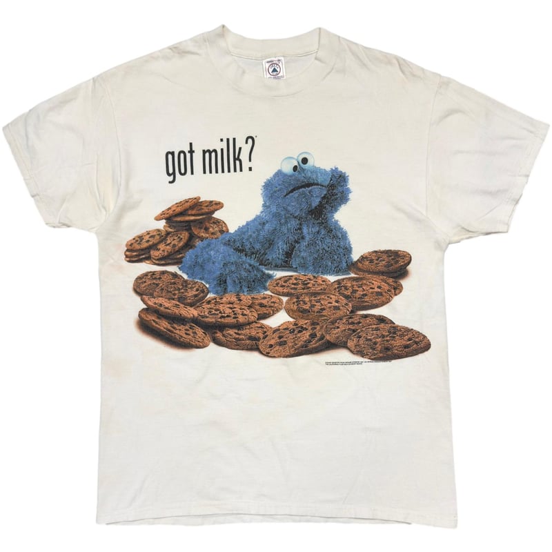 90s セサミストリート クッキーモンスター got milk? XL 裾詰め 90s セサミストリート クッキーモンスター got milk? XL 裾詰め