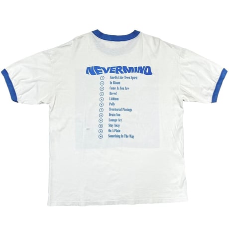 NIRVANA NEVERMIND RINGER WHITE/BLUE JEWEL TONES XL 8430