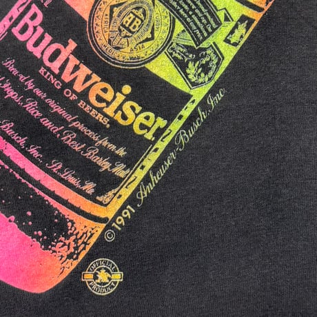 Budweiser 1991 NEON BOTTLE HANES LARGE 5223