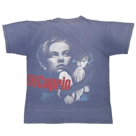 LEONARDO DICAPRIO BOOTLEG MULTI FACE PRINT FADED BLUE FITS LARGE 2032