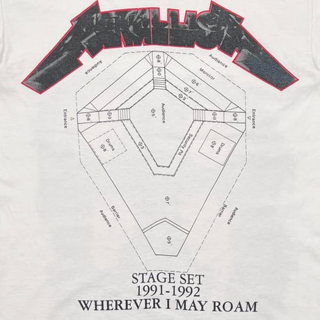 METALLICA STAGE SET 1991-1992 WHITE METALLICA TAG LARGE 1284
