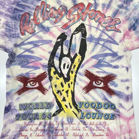 ROLLING STONES WORLD TOUR 94 RIP & TOUNGE TIEDYE FITS XL 5597