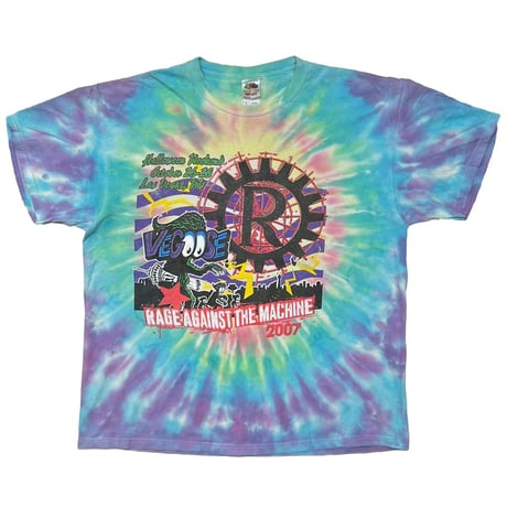 RAGE AGAINST THE MACHINE 2007 VEGOOSE TOUR TIEDYE FRUIT OF THE LOOM XL 5077