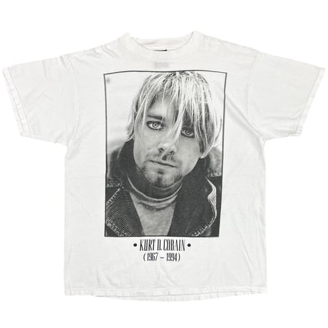 NIRVANA KURT COBAIN MEMORIAL MONOCHROME PORTRAIT WHITE GIANT by TULTEX XL 8370