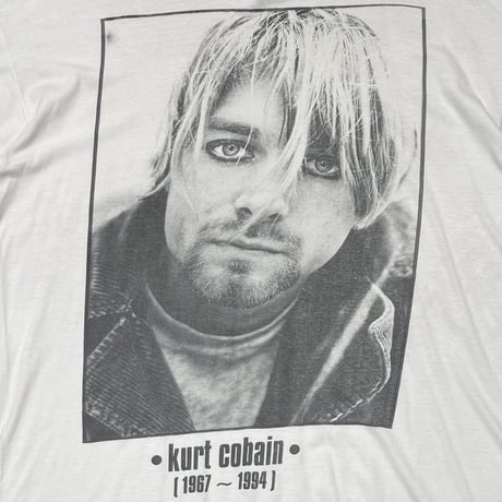 NIRVANA KURT COBAIN MEMORIAL MONOCHROME EURO WHITE XL 0251