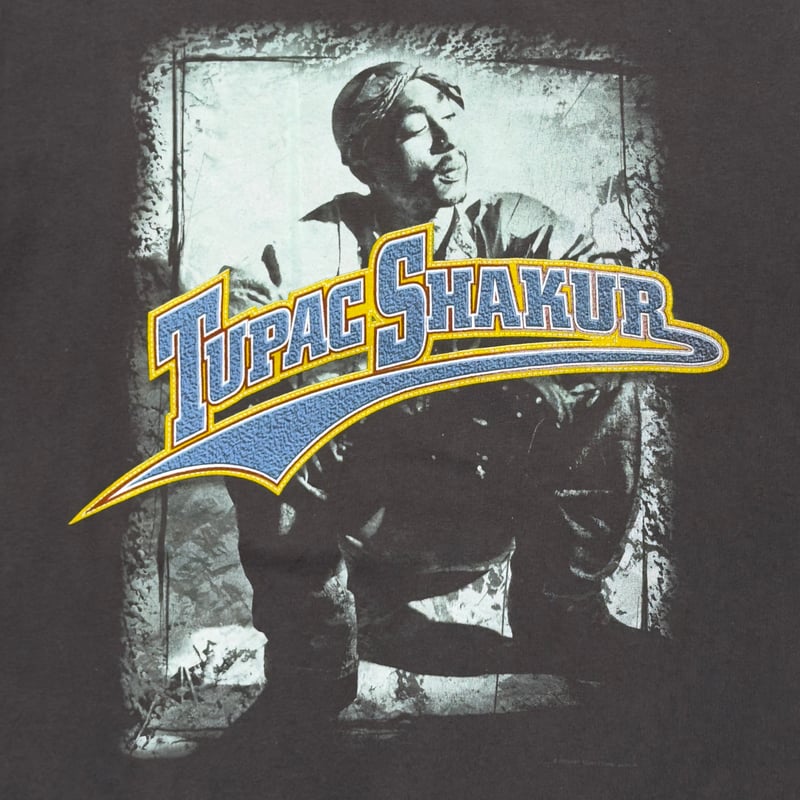 2PAC TUPAC SHAKUR MEMORIAL CHACOAL TULTEX MEDIU