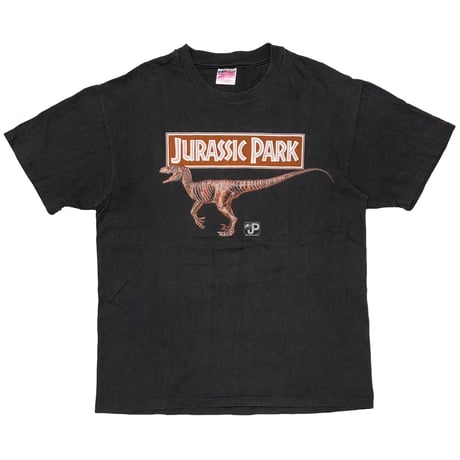 JURASSIC PARK 1993 RAPTOR GLOW IN THE DARK Hanes LARGE 5624