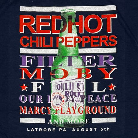 RED HOT CHILI PEPPERS ROLLING ROCK TOWN FAIR NAVY GILDAN HONDURAS XL 3172