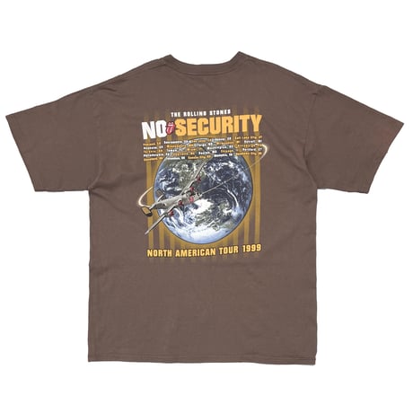 ROLLING STONES NO SECURITY NORTH AMERICAN TOUR 1999 BROWN GILDAN XL 9662