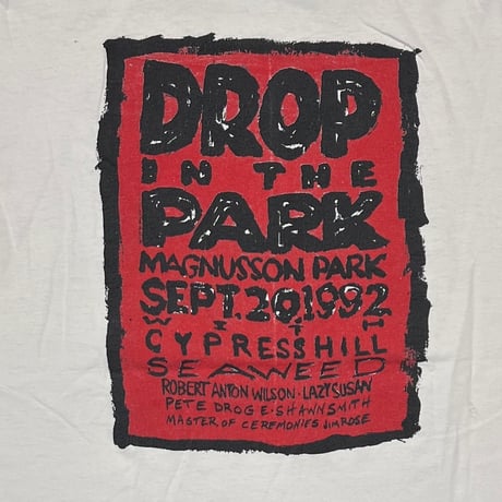 PEARL JAM 1992 DROP IN THE PARK WHITE STEVENSON XL 7230