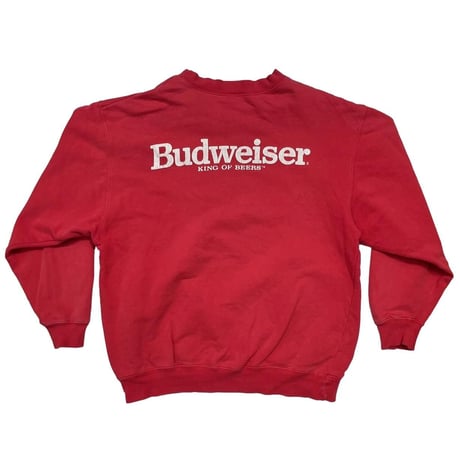 BUDWEISER BUD AFTER BUD CREWNECK SWEAT RED FITS XL 3924