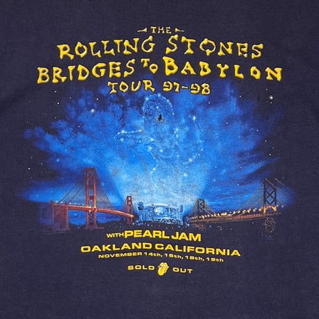 ROLLING STONES BRIDGES TO BABYLON TOUR 97-98 WITH PEARL JAM NAVY ANVIL XL 5177