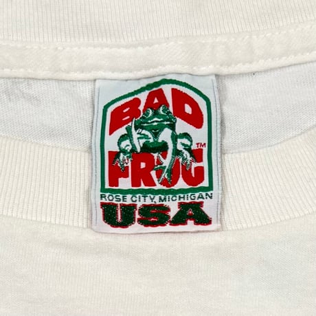 OLD & VINTAGE BAD FROG BEER HOCKEY Budweiser PARODY WHITE FITS XL 1483