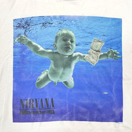 NIRVANA NEVERMIND RINGER WHITE/BLUE JEWEL TONES XL 8430