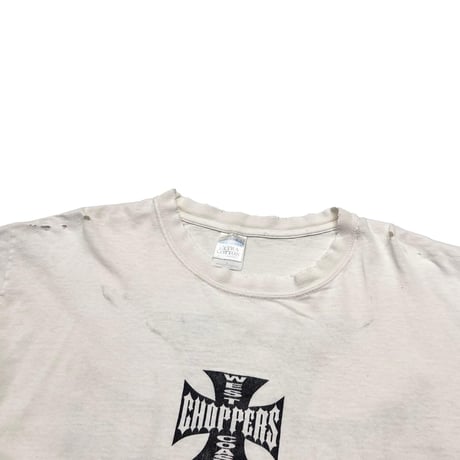 WEST COAST CHOPPERS IRON CROSS WHITE GILDAN LARGE 8192