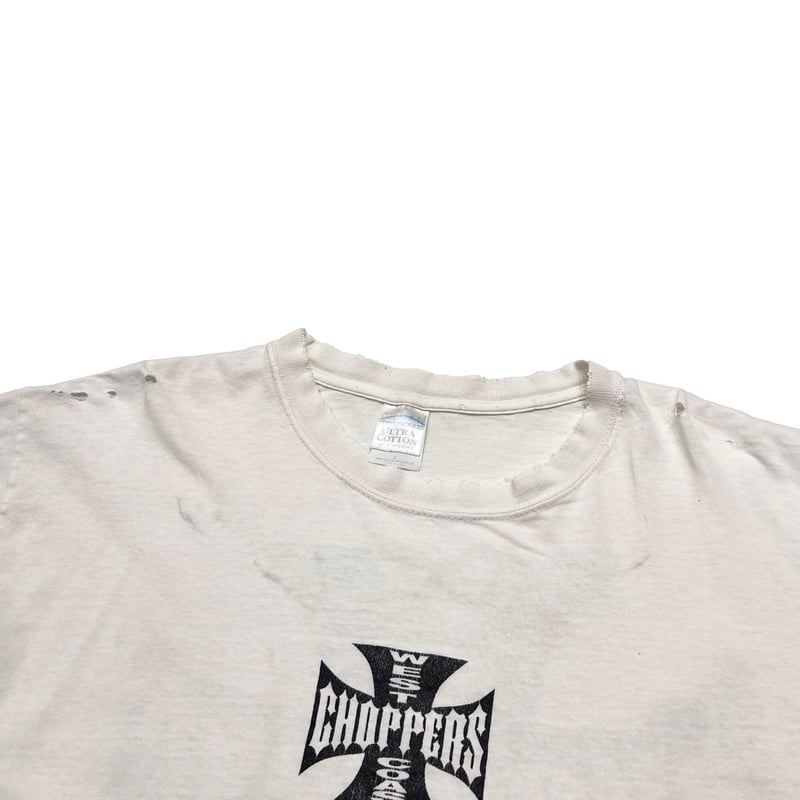 WEST COAST CHOPPERS IRON CROSS WHITE GILDAN LAR