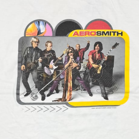 AEROSMITH JUST PUSH PLAY WORLD TOUR 2001 WHITE M&O XL 4362