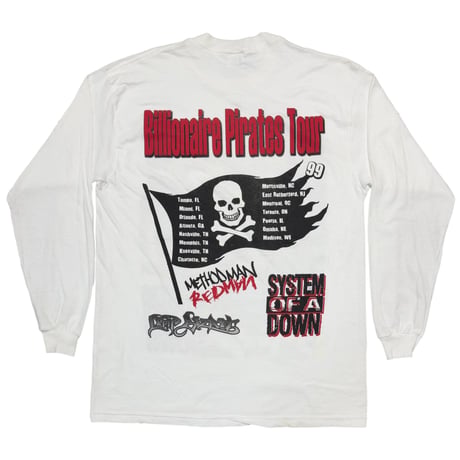 LIMP BIZKIT BILLIONAIRE PIRATES TOUR 1999 LS WHITE DELTA LARGE 9522