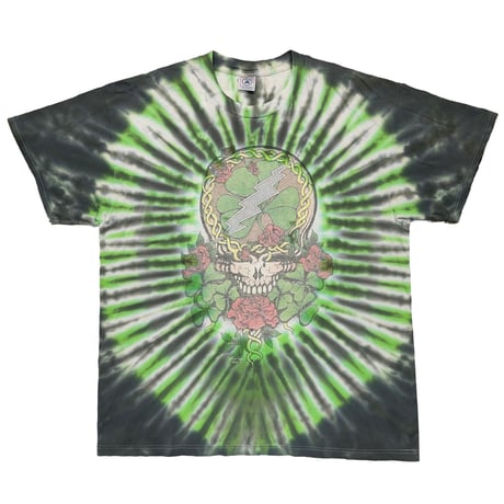 GRATEFUL DEAD 1996 SKULL & CROSS TIE DYE GREEN DELTA XL 0576