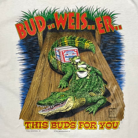 Budweiser 1996 ALLIGATER & FROGS POCKET PRINT WHITE DELTA XL 4218