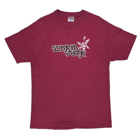 LINKIN PARK HYBRID THEORY ARM BLACK PRINT BURGUNDY HANES LARGE 2809