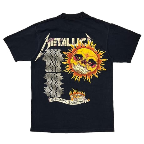 METALLICA PUSHEAD SIDE FLAME SKULL SUMMER SHIT '94 ONEITA LARGE 8696