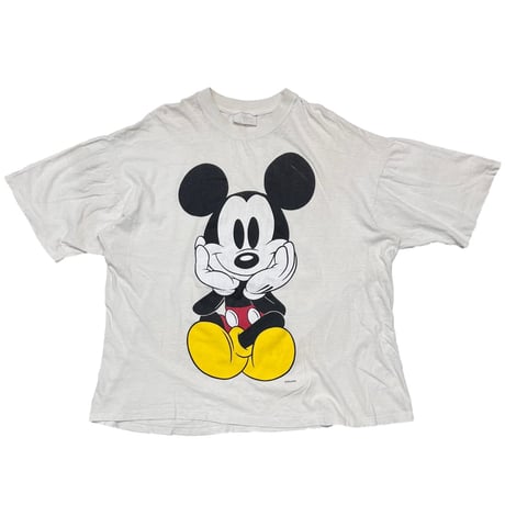 DISNEY VINTAGE DOUBLE SIDE MICKEY WHITE FITS XL 9949