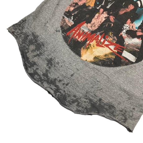 KISS TOUR 84-85 ANIMALIZE RAGLAN TEE GREY/BLACK FITS XL 9758