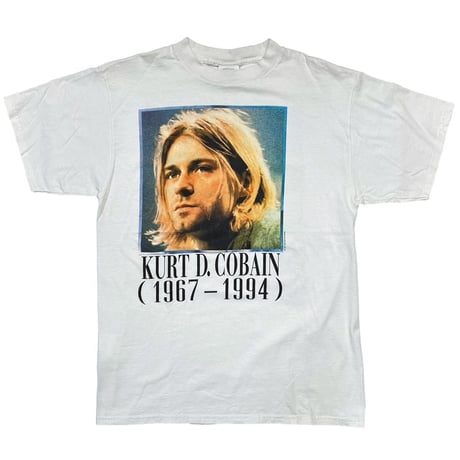 NIRVANA KURT COBAIN MEMORIAL PORTRAIT ADULT WHITE TULTEX LARGE 8905