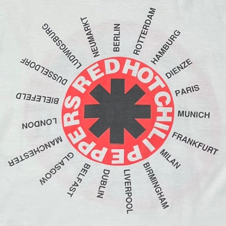RED HOT CHILI PEPPERS 1992 ORANGE CIRCLE MEMBER WHITE EURO XL 3931