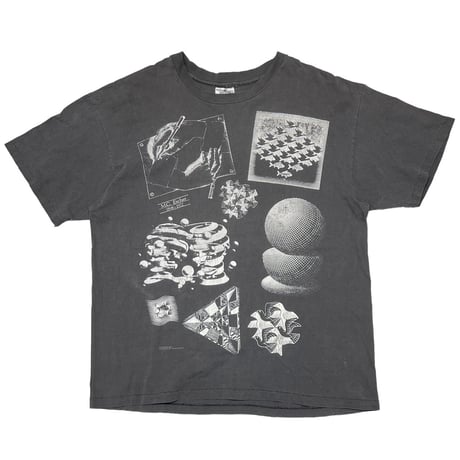 M.C.ESCHER ART FAKE PICTURE BLACK ANDAZIA XL 0969