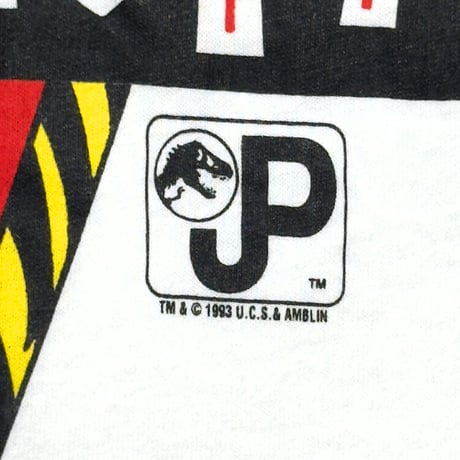 JURASSIC PARK 1993 VELOCIRAPTOR WHITE HANES XL 7497