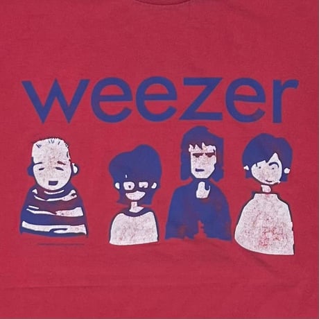 WEEZER 2000 MEMBER CARTOON ILLUST RED ALSTYLE XL 4483