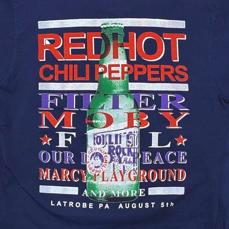 RED HOT CHILI PEPPERS ROLLING ROCK TOWN FAIR LS NAVY LARGE 2262