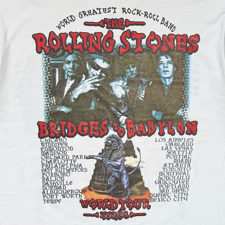 THE ROLLING STONES BRIDGES TO BABYLON WORLD TOUR AMERICAN FLAG BOOTLEG WHITE FOTL XL 7773