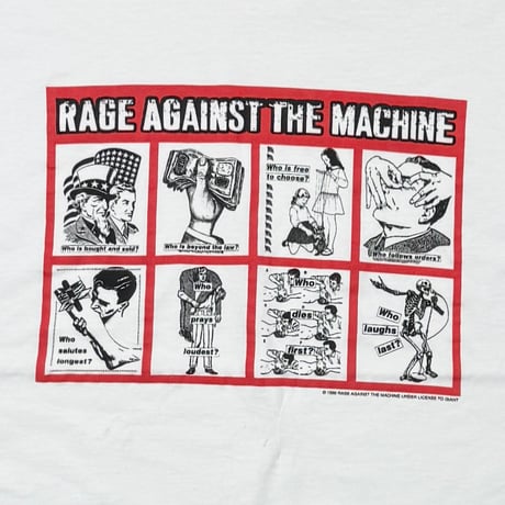 RAGE AGAINST THE MACHINE 1999 BARBARA KRUGER WHITE GIANT XL 8640