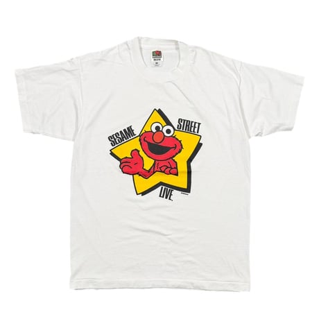 SESAME STREET LIVE ELMO STAR WHITE FRUIT OF THE LOOM LARGE 9827