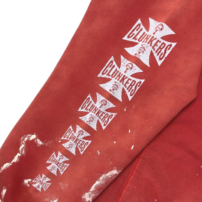 greatLAnd ORIGINAL CLUNKERS HOODIE RED PAINTED greatLAnd ORIGINAL CLUNKERS HOODIE RED PAINTED