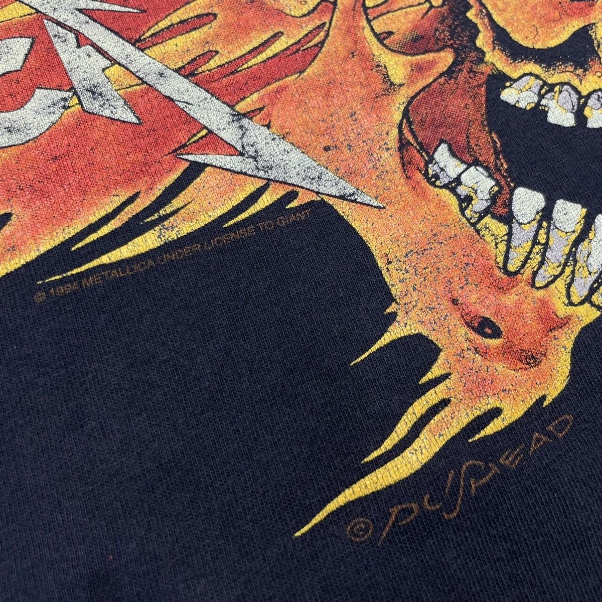 METALLICA PUSHEAD FLAME SKULL GIANT BY TEE JAYS
